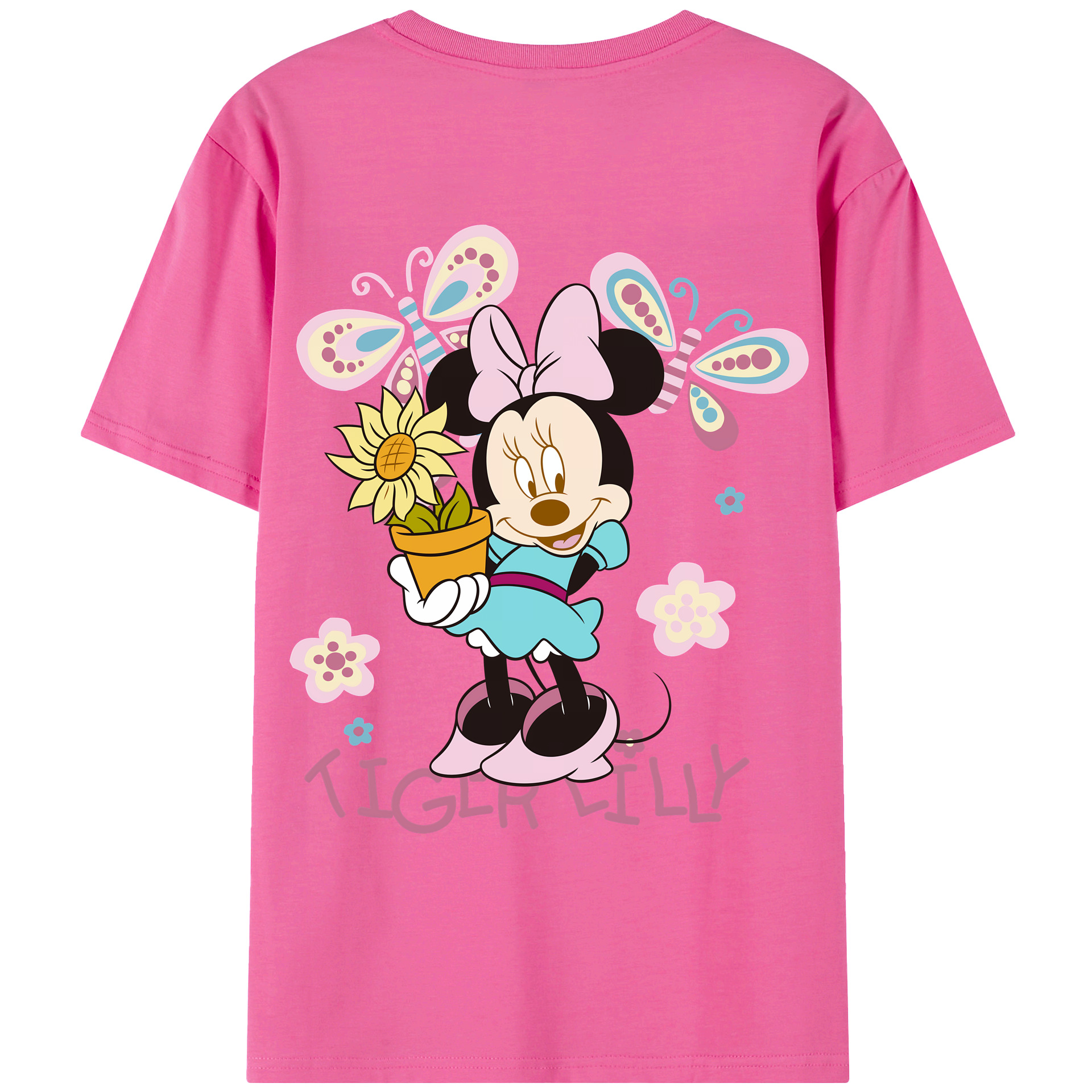 （画像用） ミッキーマウス Mickey Mouse レディース半袖Tシャツ(バックプリント)